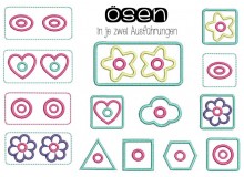 Stickserie - Basic Ösen mit 5 & 8mm Durchzug plus 3mm Mini Öse